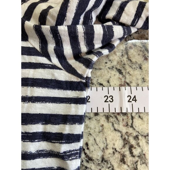 Talbots Striped Sequin Ladybug Top Black White Red 1X Nautical Resort Preppy - Picture 7 of 9